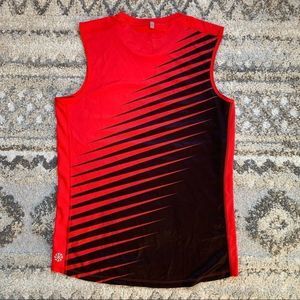 Nike Run Dri-Fit Red Black Zig-Zag Tank Small